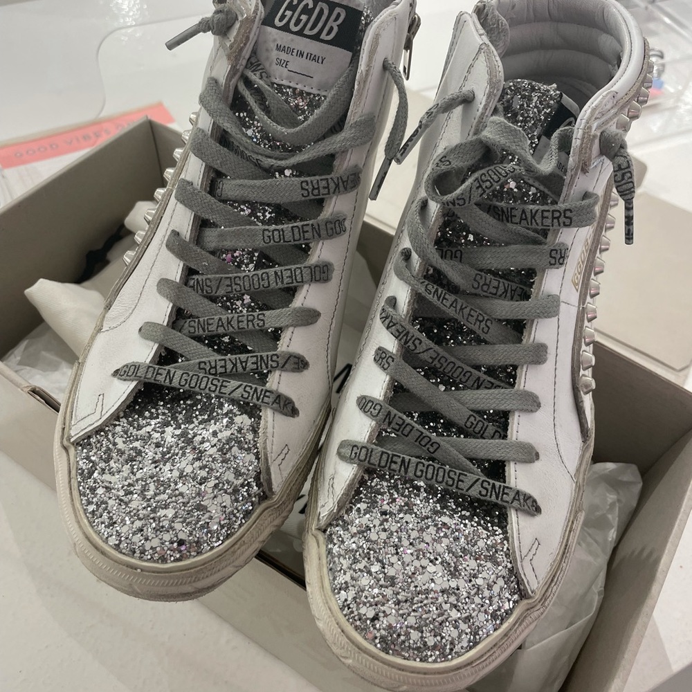 Brand new golden goose glitter high tops